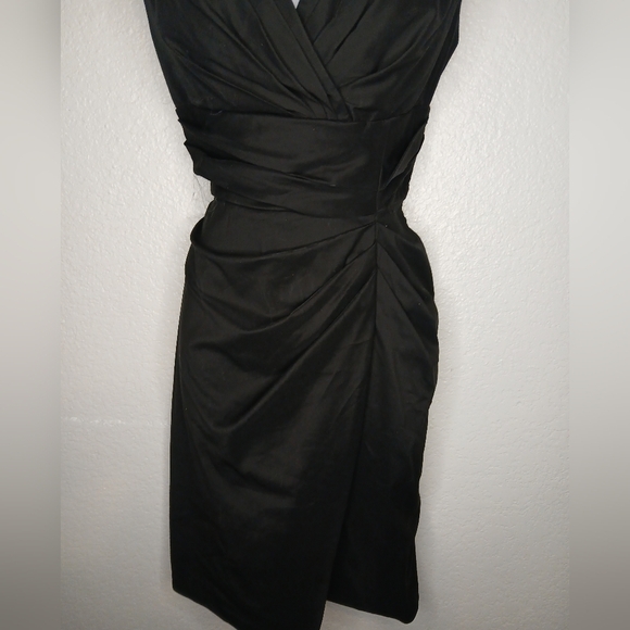 Suzi Chin for Maggy Boutique Asymmetrical Black Cocktail Dress Size 6 - Picture 6 of 9
